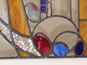 The completed  Rennie Mackintosh Mirror Detail