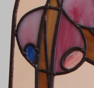 The completed  Rennie Mackintosh Mirror Detail