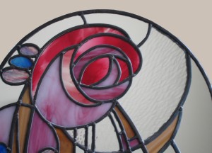 The completed  Rennie Mackintosh Mirror Detail