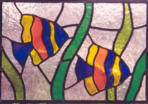Tropical Fish. My first leaded panel