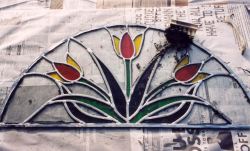 Starting to cement the panel