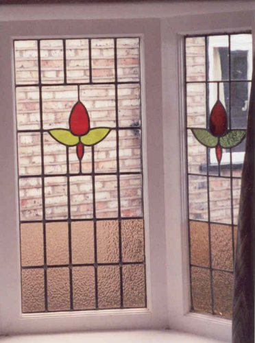 Repaired leaded window